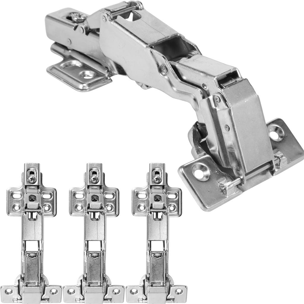20/10/4PCS Cupboard Hinges Steel Kitchen Cabinet Wardrobe Door Hinge Self Close Full Overlay Hinge 95°-105° and 175° Opening