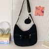 Versatile Crossbody Dumpling Bag Large Capacity Nylon Shoulder Bag Pleated Drawstring Bag  Travel