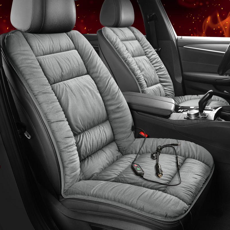 Heated Graphene Car Seat Cushion - Thick Plush Non-slip Warm Winter Backrest