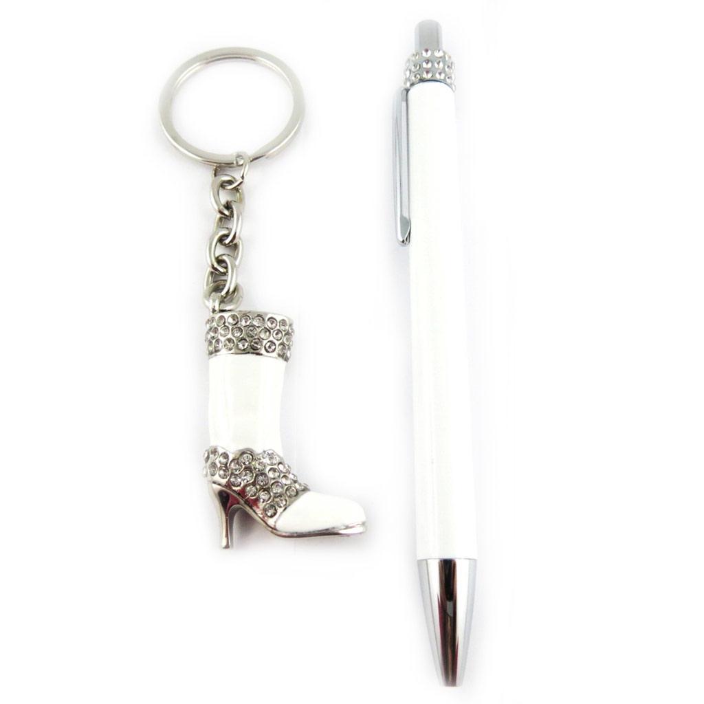 Les Trésors De Lily [L6811] - Coffret 'Sissi' blanc (stylo + porte-clés)