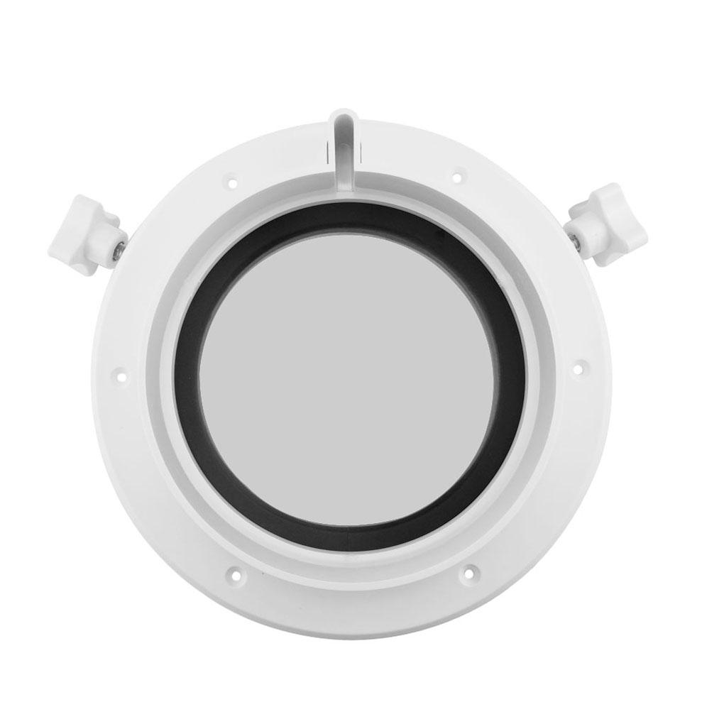 ABS Round Boat Porthole Fishing Boats Kayak Port Hole Anti-Rust 4mm Tempered Glass Waterproof Pre-drilled Opening Portlight