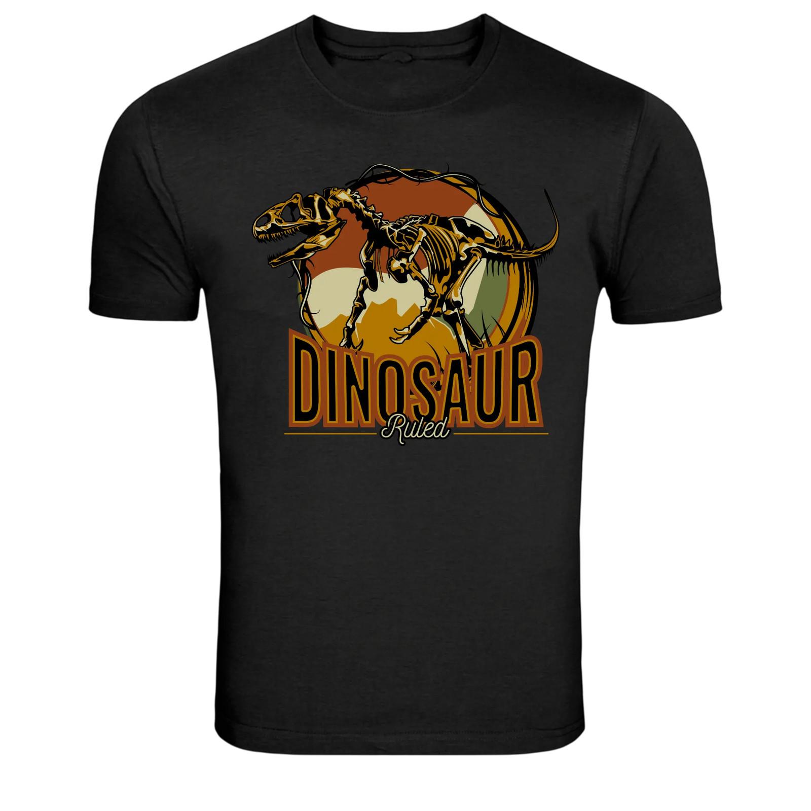 Dinosaur Ruled Skeleton T-Rex Graphic T-Shirt L