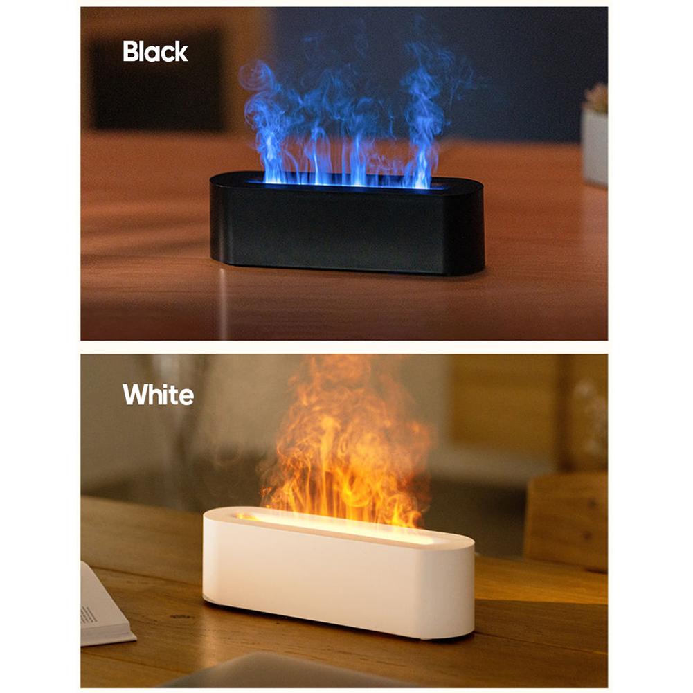 Flame Humidifier Portable Ultra Silent Cool Mist Humidifier With Waterless Auto Off Protection For Office Bedroom