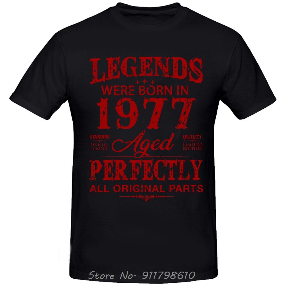 Vintage 1977 Funny Oversized T-shirt Boyfriend Men's Clothing Husband Fashion Cotton Tshirt Streetwear Summer Fitness T Shirt