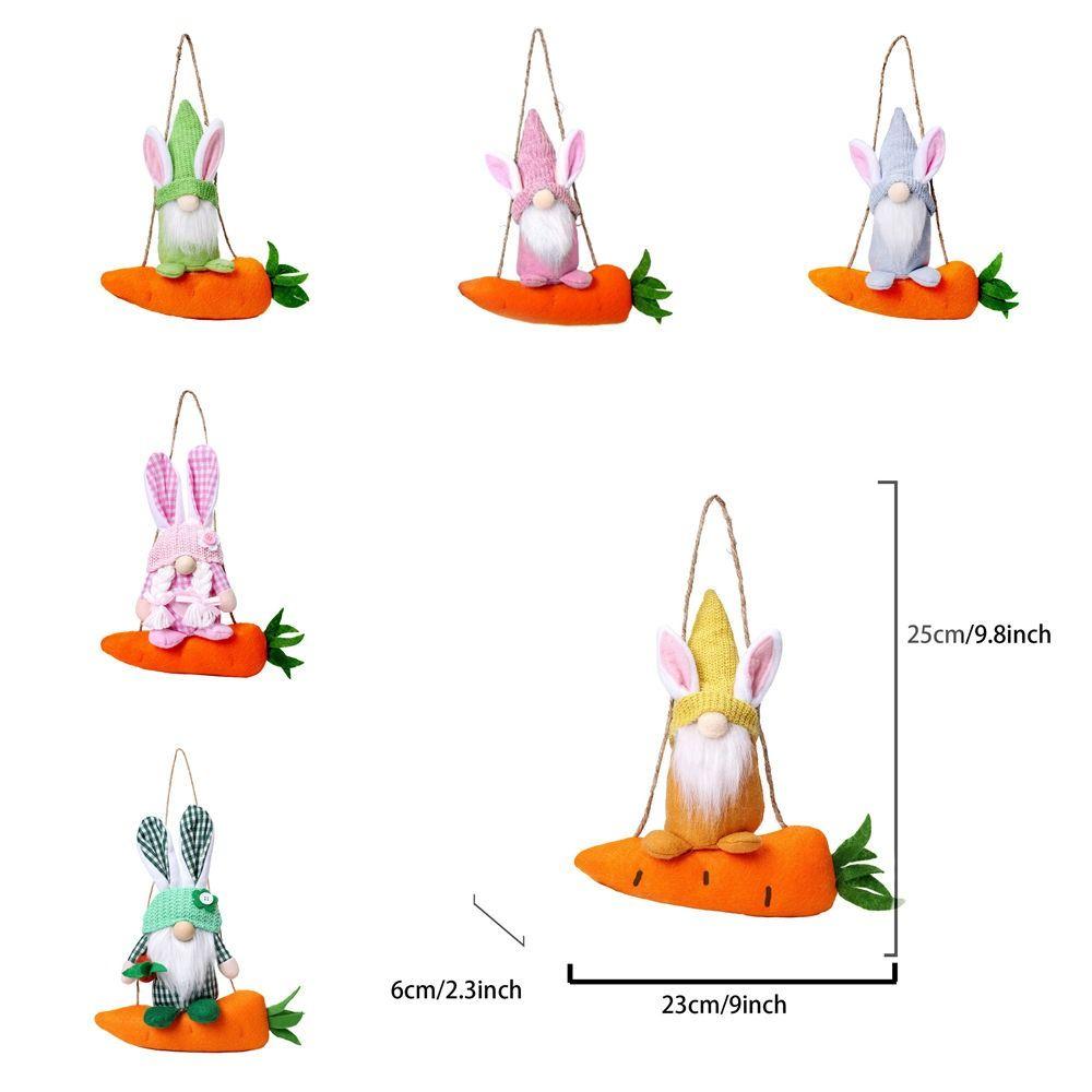 Plush Rabbit Gnome Ornament Colorful Faceless Plush Doll Farmhouse Rabbit Doll Toy  Easter Holiday