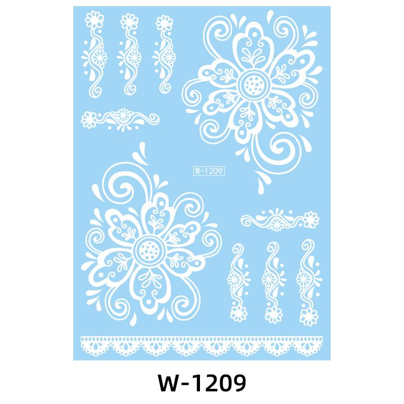 White Lace Tattoo Sticker South East Asia Festival White Henna Tattoo
