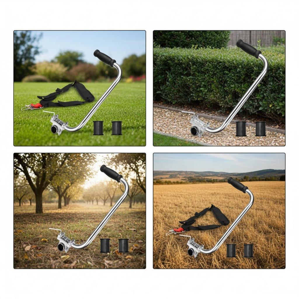 Garden Trimmer Handle Auxiliary Handlebar Curved for Lawn Maintenance