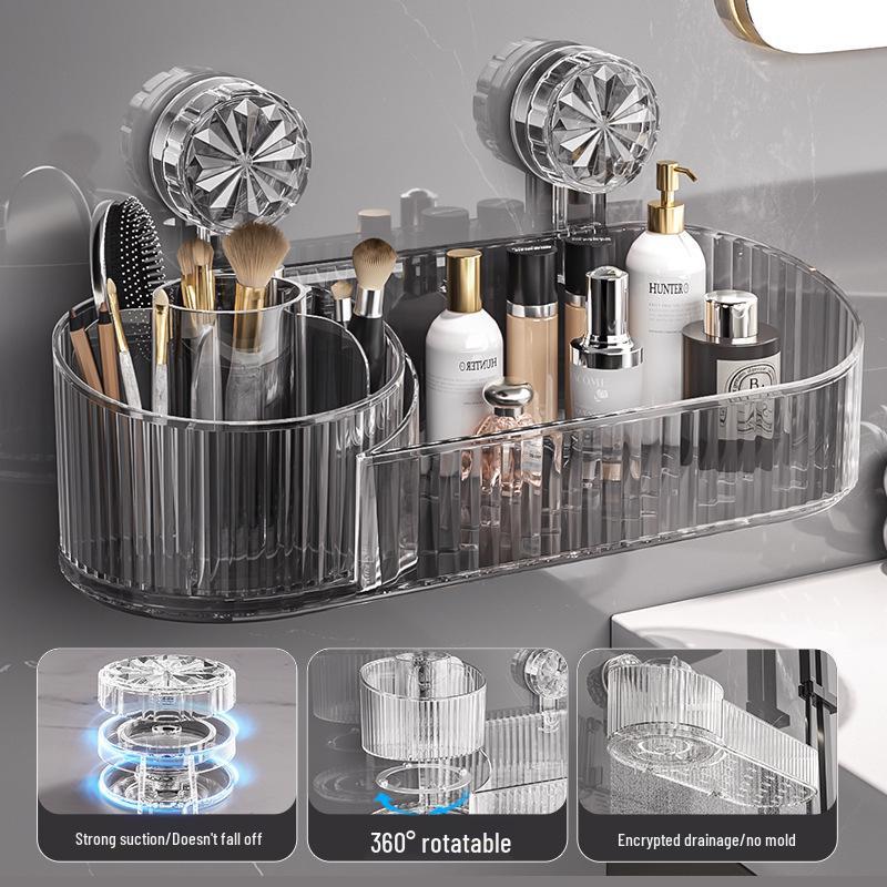 Punch-Free Suction Cup Bathroom Cosmetics Organizer