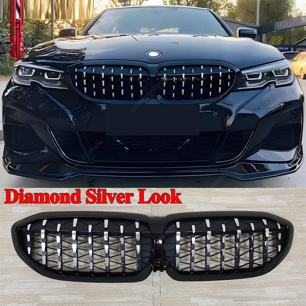 Front Bumper Hood Kidney Grill Racing Grilles For BMW 3 Series G20 G21 318i 320i 330i M340i 330d 2019-2022 Black Bodykits Tuning