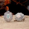 Light Luxury 925 Sterling Silver Clasp Earrings Natural Opal October Birthstone Fine Jewelry for Women's Banquet Festival Wear