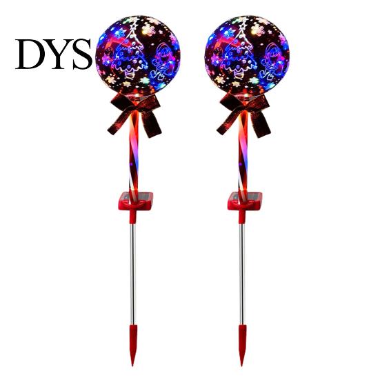 Solar Powered Outdoor Garden Lights 2Pcs Christmas Ball Light, Color Changing LED Stake with Automatic Dusk to Dawn 13 Beads, IP65 Waterproof