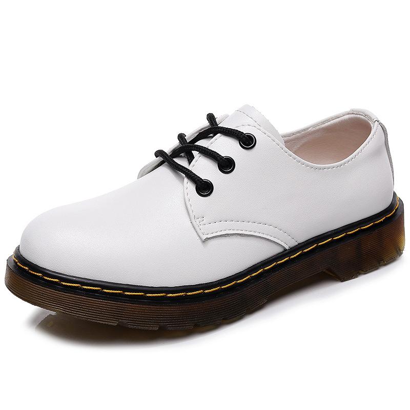 

1 low-top Martin shoes women s leather large-size short boots round head men s and women s casual tooling shoes 35 белый