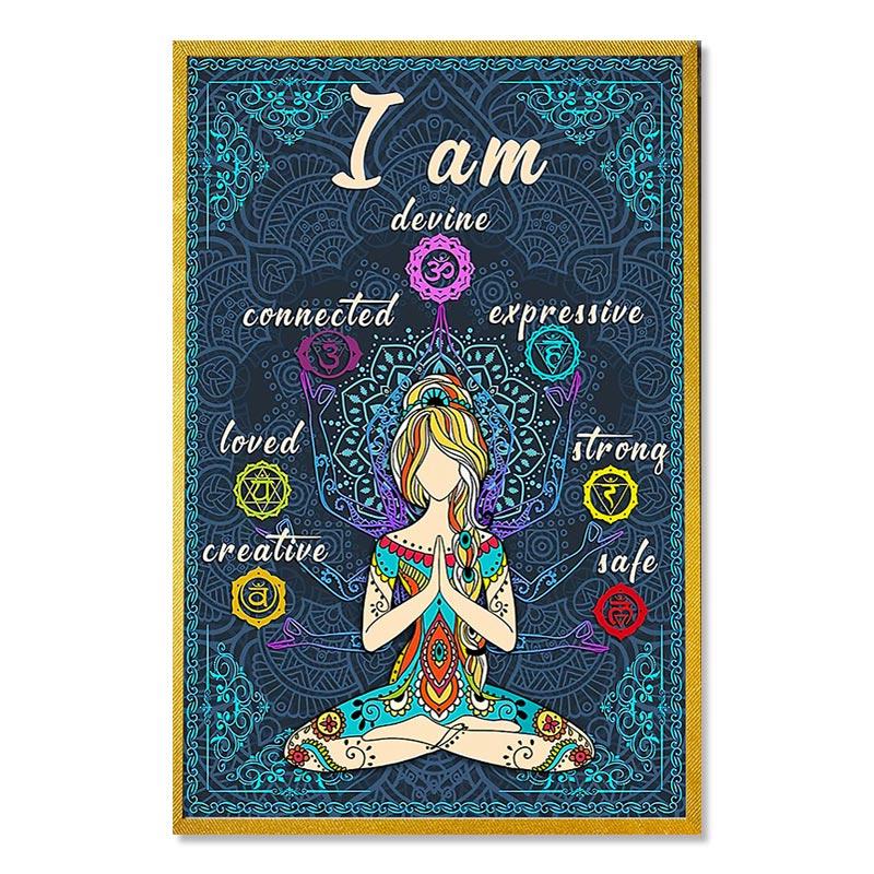 Vintage Yoga Chakra Awakening Postere și imprimeuri Iubitor de yoga Mișcarea mâinii Relaxați-vă pictura pe pânză Modern Wall Home Decor Pictures