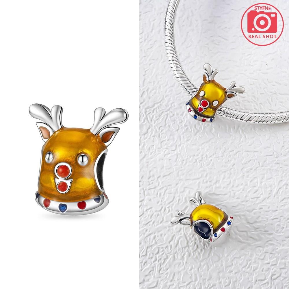 Elk Viewing Snow Scene Pendant Copper Colors For Charms Copper Colors Original Bracelet For Jewelry Making