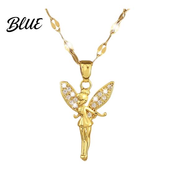 Flower Shape Necklace Women Fairy Pendant Rhinestone Decor Adjustable Chain