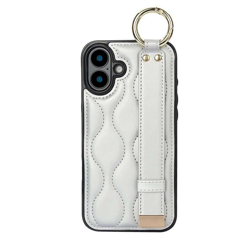 Ring Wristband Phone Case for IPhone 16 Pro Max 15 Plus 14 13 Mini 11 12 7 8 XS XR SE 2 3 Solid Color Leather Protective Cover