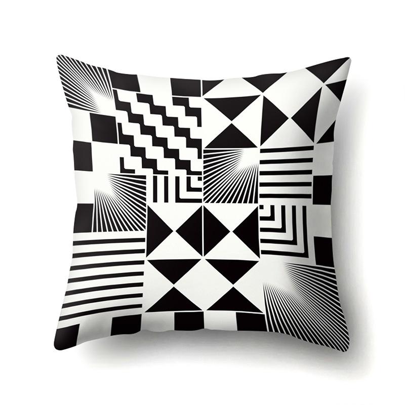 Nordic Style Ins Marble Polyester Pillowcase Car Decoration Home Printed Waist Cushion Pillowcase