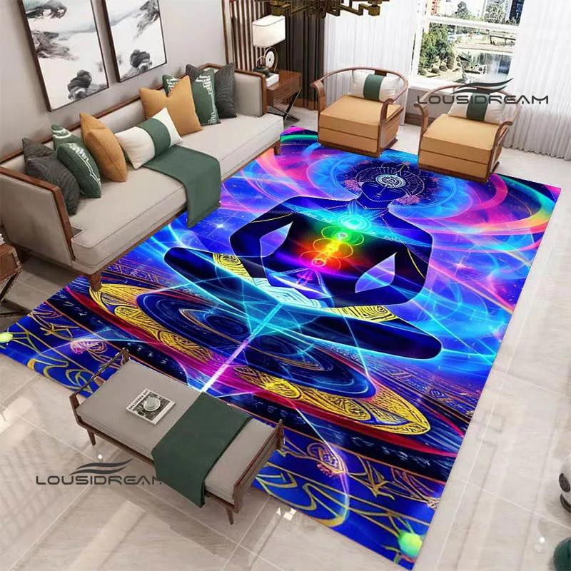 3D Chakra Printed Carpet Non-slip Carpet Door Mat Yoga Mat Bedroom Decoration Area Rug Bedroom Decor Birthday Gift