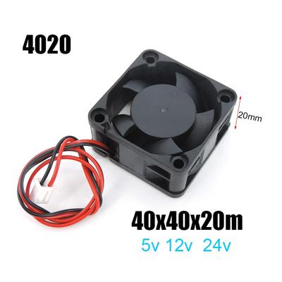 2PIN nuolatinės srovės 40mm aušinimo 3D spausdintuvo ventiliatorius 40x40x20mm aušintuvas 24V 12V 5V 4020 4cm kompiuterio korpuso alyva aušinimo ventiliatorius radiatoriaus ventiliatorius