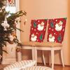 Snowman Christmas Chair Cover Santa Claus Pattern Washable Chair Back Cover Quick Easy Use Elf Pattern Xmas Seat Slipcover