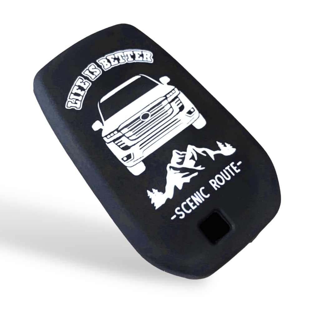 Suity Specially Designed for Toyota Land Cruiser Land Cruiser Anti-Scratch Smart Key Silicone Key Cover Key Case Black, Black