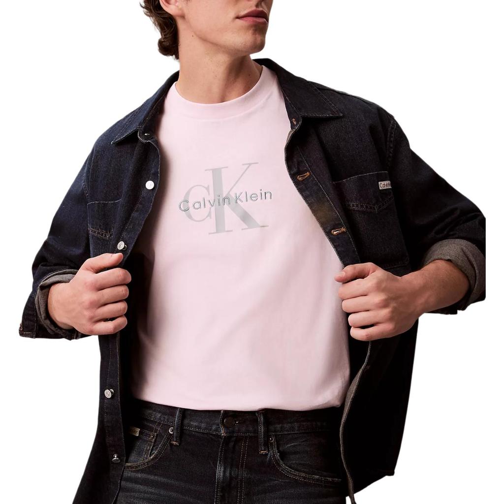 Calvin Klein Loose Soft Breathable Comfortable Letter Crew Neck Short Sleeve T-Shirt Men tops 4RB862G-TN9