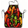 1pc Funny Chili Pepper Print Apron with Chili Suitable for Kitchen Cooking, Gardening, Orchard Picking, Adjustable Waistband & Durable Polyester Apron