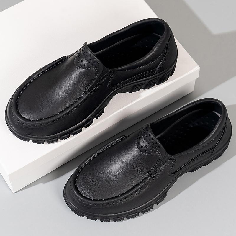Fashion Chef work shoes four season anti slip and oil resistant business casual chef shoes simple fashion lightweight men's leather shoe