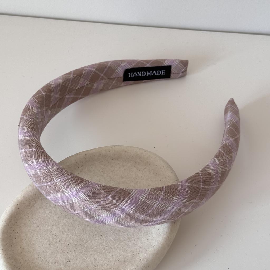 Retro College Checkered Hairband - Fresh, Sweet and Cute Headband for Girls - Sponge High-Crown Headband
