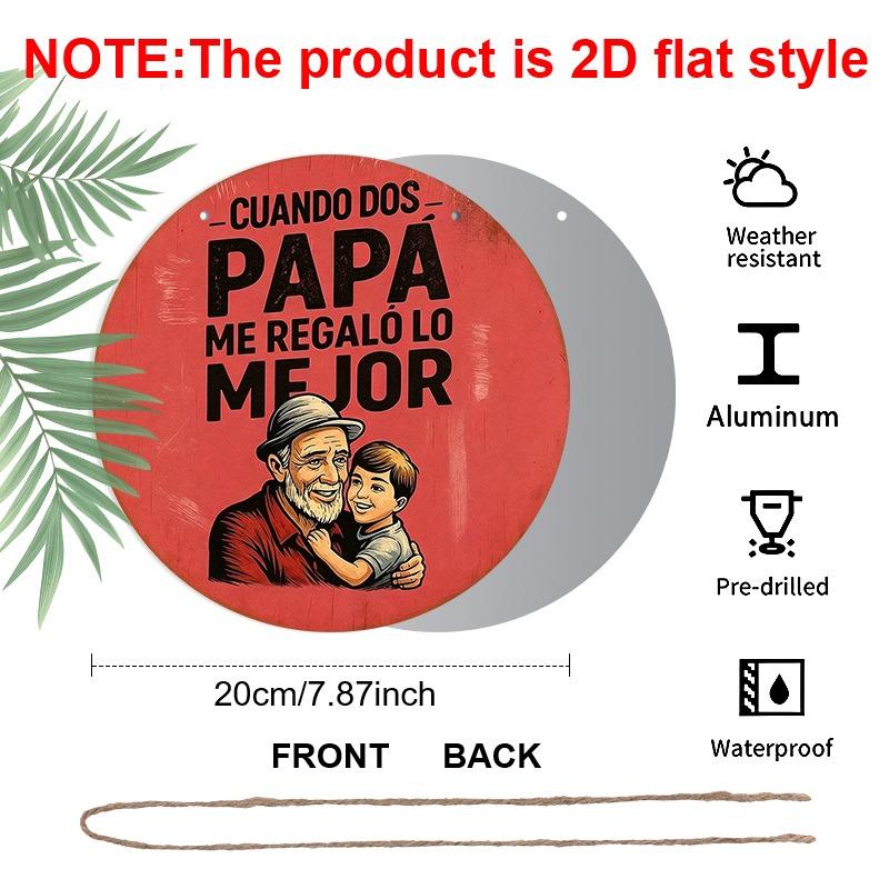 2D Flat Father's Day Themed Aluminum Pendant, Available in Various Sizes. Featuring A Black and White Embracing Illustration, It's An Ideal Choice