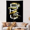 Tapestry King Cobra Snake Gold Black RK Monogram Grunge Wall Hanging Men Cave Decor