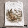 Chicken Vintage 90s T Shirt, Retro Hen Graphic Tee, Botanical Farm Nature Top, Unisex Outdoor Gift, Aesthetic Poultry Farmhouse Shirt