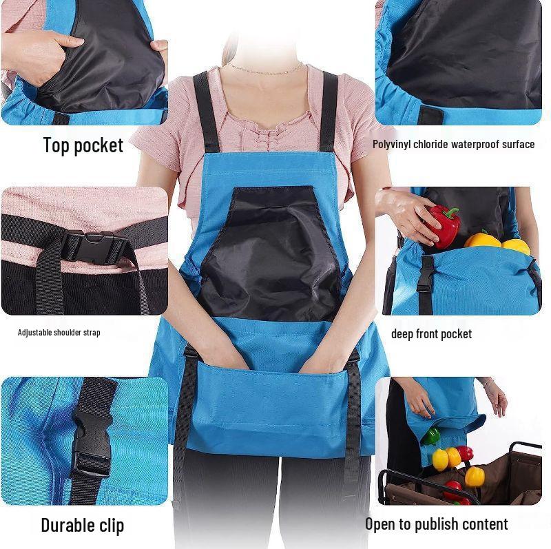 Large Pocket Gardening Apron with Quick Release for Harvesting