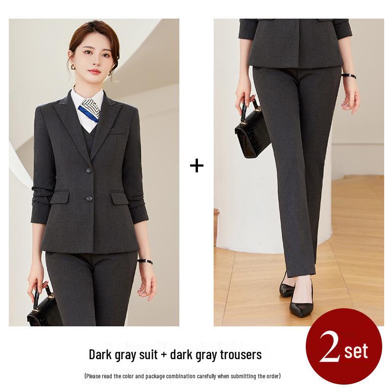 Dámský formální oblek slim fit pro rok 2024: Podzimní/Zimní Manažerské Pracovní Oblečení