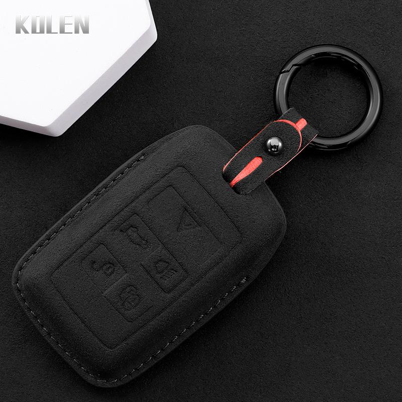 Leather Car Remote Key Case Cover Shell For Land Rover Range Rover Evoque Discovery Sport Velar For Jaguar Xe E-Pace Xf Keyless