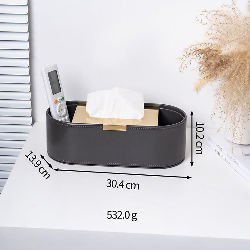 Modern Minimalist PU Leather Tissue Box Home Office Dining Multi-Functional Remote Control Organizer