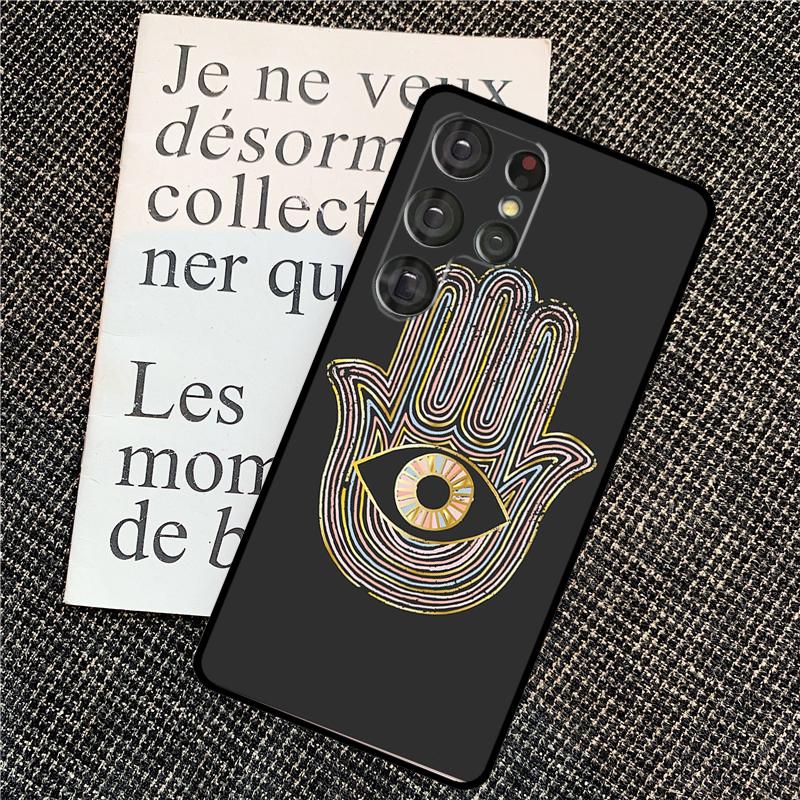 Evil Eye Hamsa For Samsung Galaxy S24 S23 Ultra S22 S20 S21 FE S8 S9 S10 Note 10 Plus 20 Ultra Phone Case