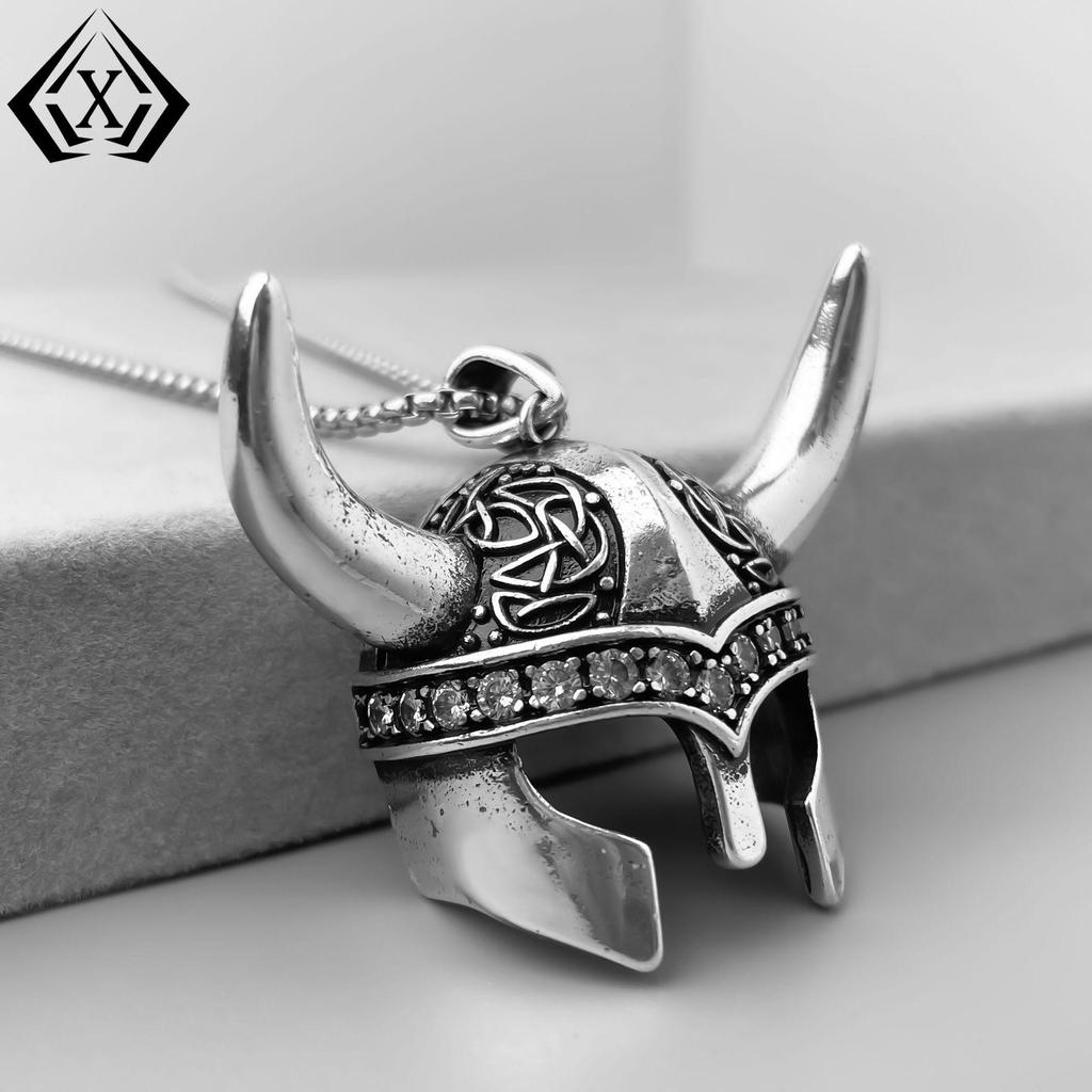 Punk Gothic Helmet Pendant Necklace - Edgy, Dark Style