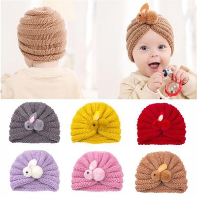 Girls Accessory Winter Children Cute Rabbit Cap Kids Winter Beanies Crochet Children Knitted Hats