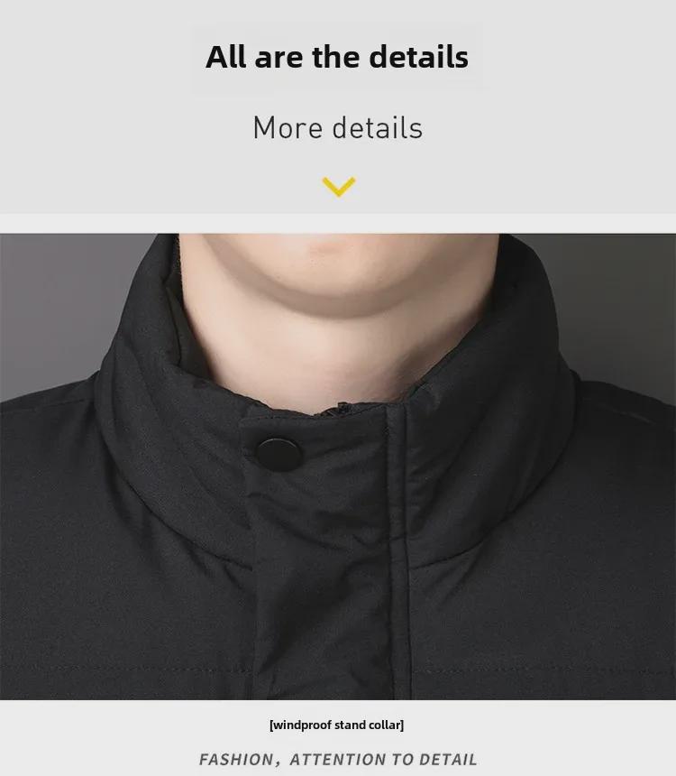 2022 Men's Thick Winter Cotton Coat - Casual Style, Large Size