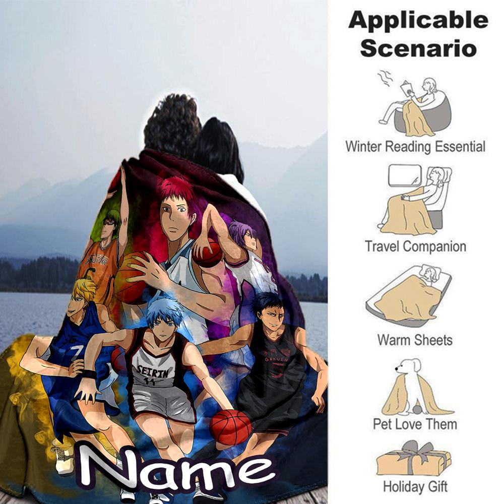 Customiz Name Personality Kuroko's Basketball Blanket Soft &Warm Sofa Office Bed Travel Lunch Break Blanket, Gift Suitable All Seasons