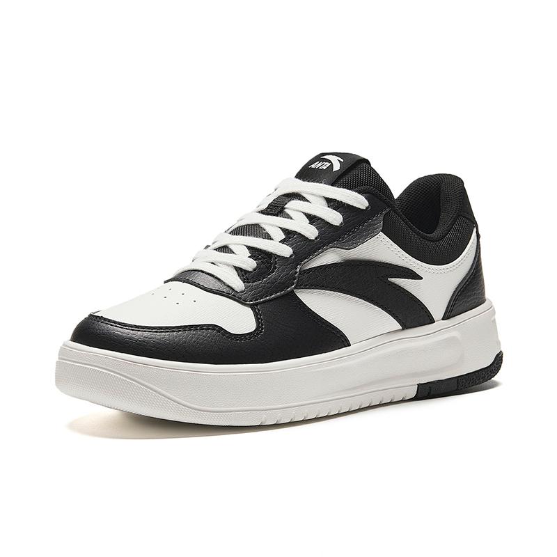 New Anta Life Collection Anti Slip Wear Resistant Low Top Skateboard Shoes Women's Black White 122418016-3