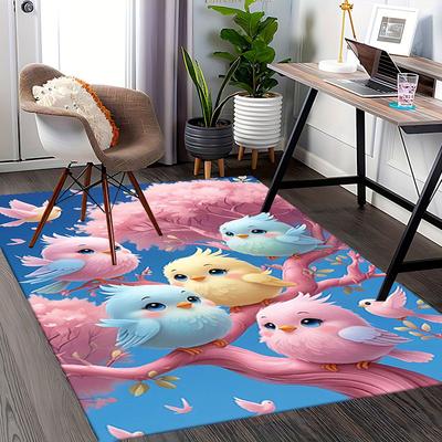 1pc Anime Cartoon Design Chair Mat - Cute Bird Friends Office Rug for Home Decor, Suitable for All Seasons and Perfect As a Gift.H044