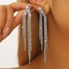 2PC Women's Fashion Geometric Tassel Earrings Zircon Accessories Simple Cross Design Earrings -1211
