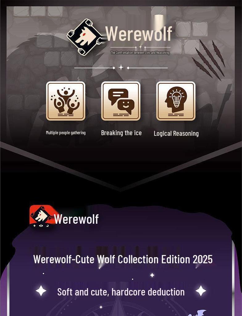 Werewolf Cute Wolf 2025 Edition: Mechanical Wolf Seer Cards for Adult Casual Party Games