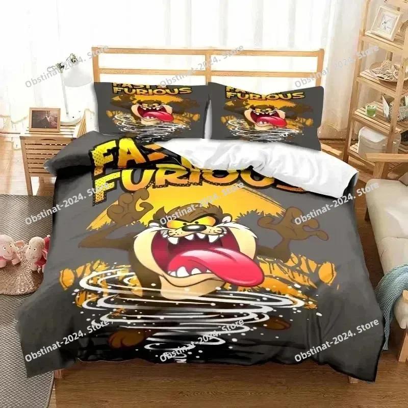 3D Cartoon T-Tasmanian Devil Bedding Set Print Bed Set With Pillowcase Bed Duvet Cover Soft Single Double Queen Super King Size