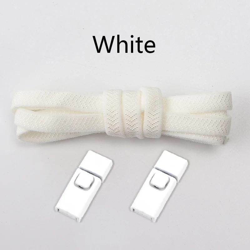 1Pair 8MM Flat Tennis No Tie Shoelace Press Lock Shoelaces Without Ties Elastic Laces Sneakers Adult Kids for Shoes Accessories