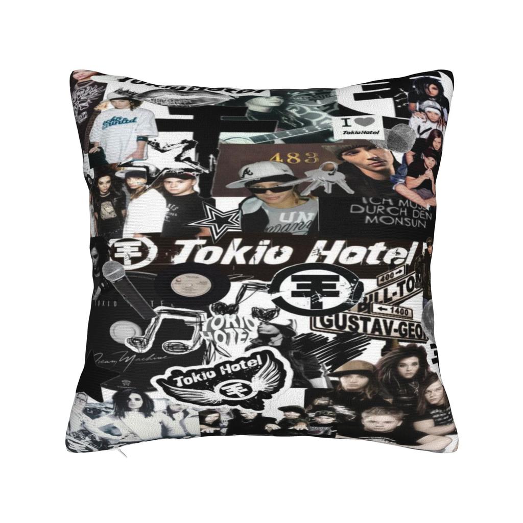 Tokio Hotel Logo Pillowcases Stuff Soft Cushion Cover Rock Music Pillow Covers Seater Decorations Square Multi Size