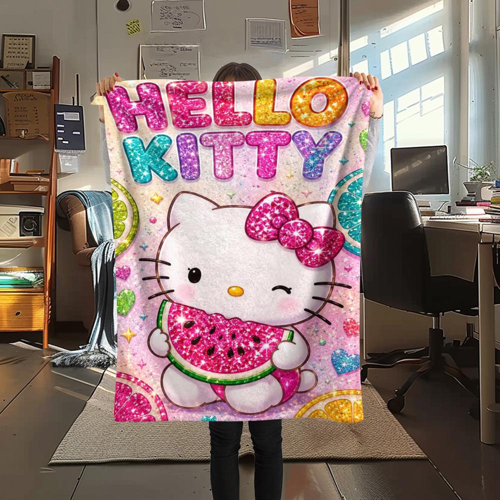 Hello Kitty Dolphin Ocean Adventure Blanket Sofa Blanket Soft And Comfortable Office Rest Blanket Machine Washable Air Conditioning Blanket