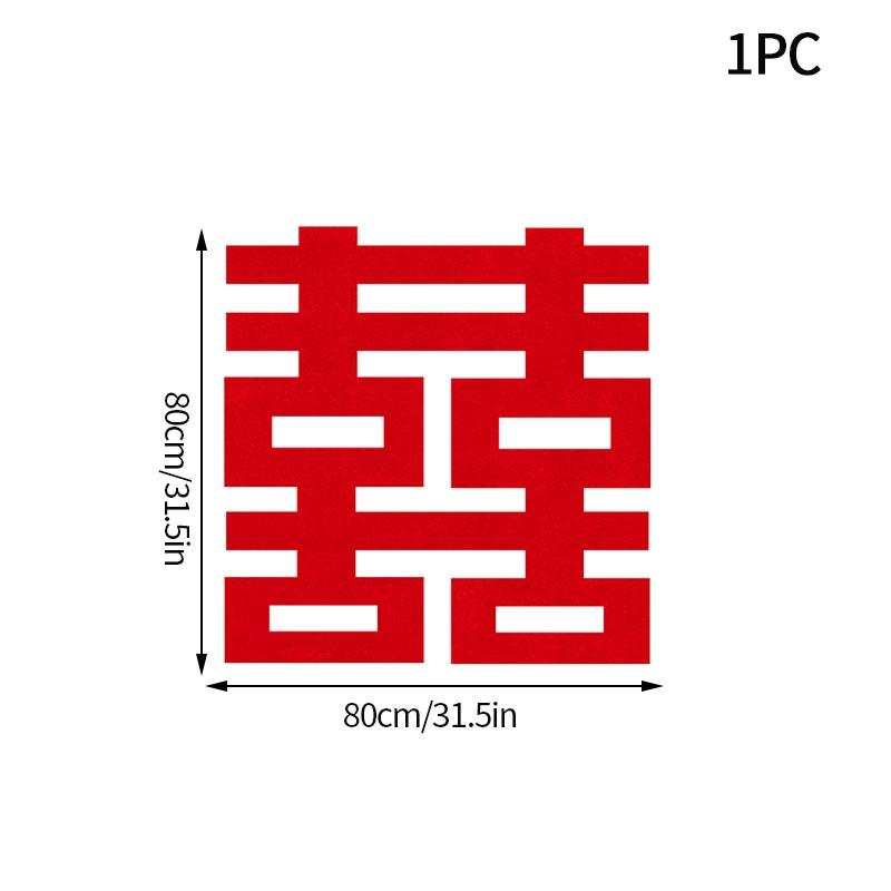 Chinesische Hochzeitsdekoration Zubehör 3D Statisch Doppel Glück Aufkleber Wanddeko Traditionelle Chinesische Hochzeit Hintergrund Ornament